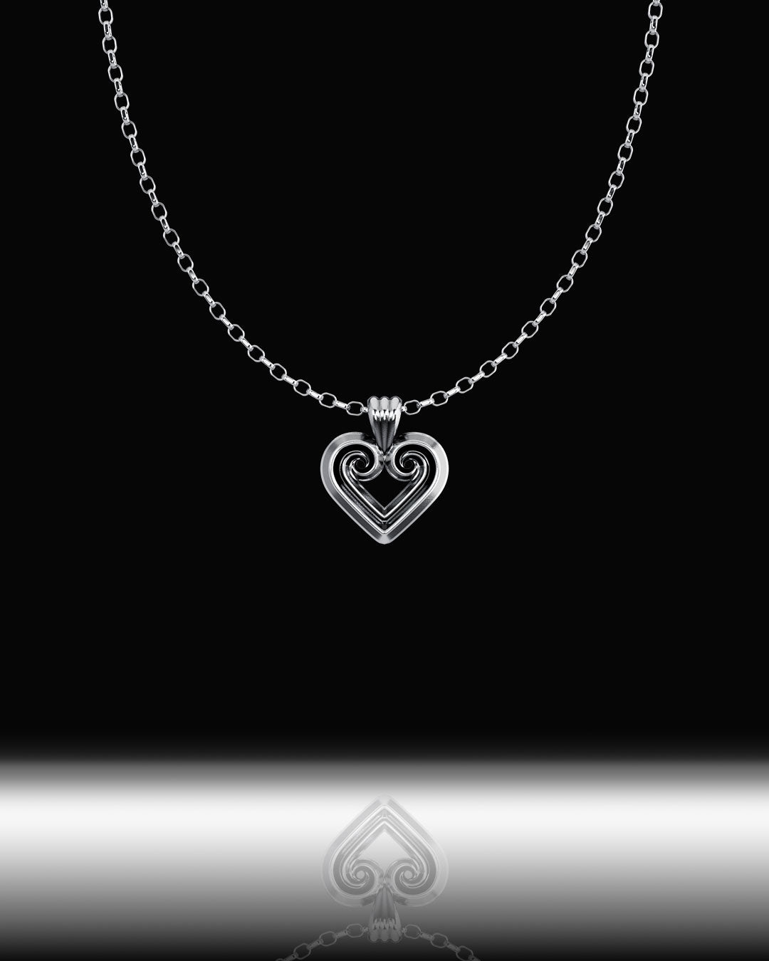 Small Heart Spiral Pendant