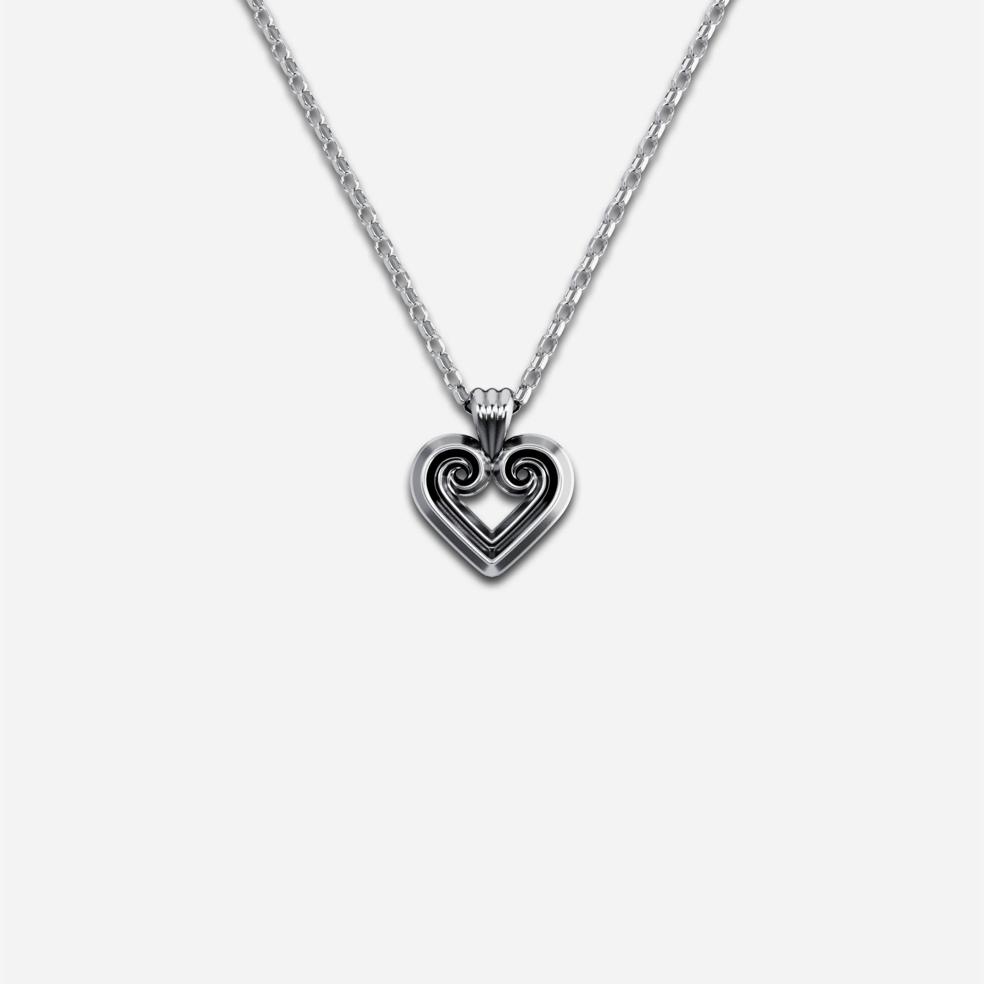 Small Heart Spiral Pendant